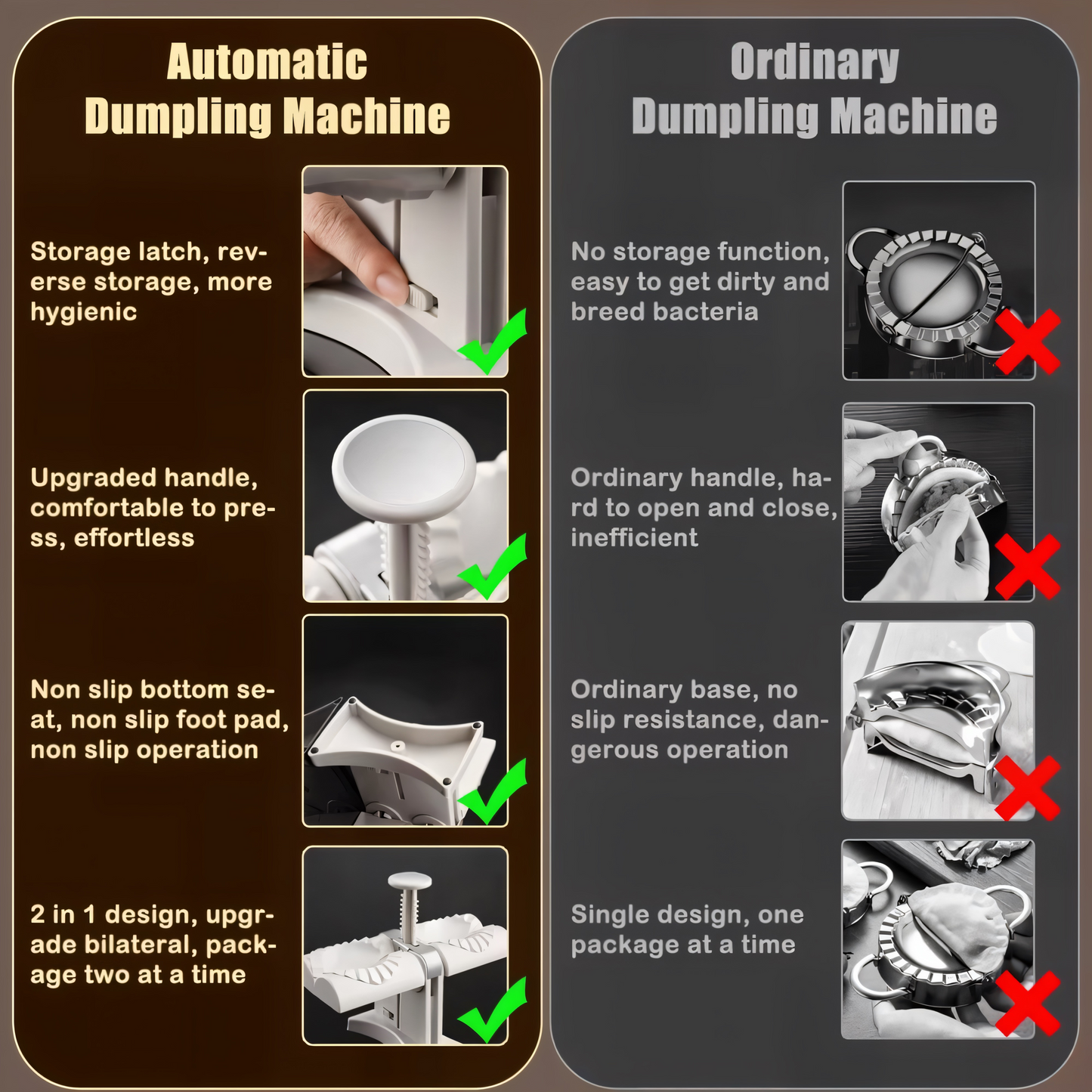 2-in-1 Dumpling Maker & Teigtaschenformer – Doppelte Presse für Maultaschen, Ravioli & Gyoza | BPA-frei, Edelstahl, Einfach & Schnell