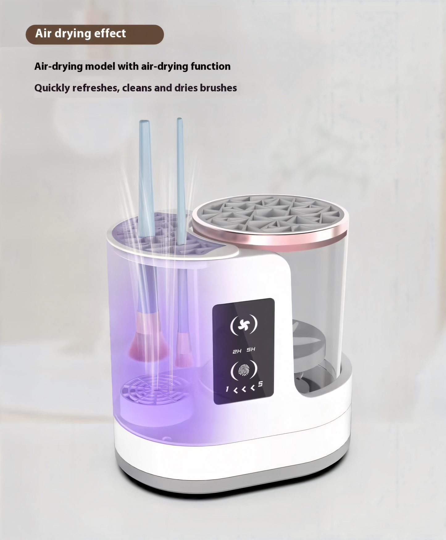 Wiederaufladbarer Make-up-Pinselreiniger | Automatisches 2-in-1 elektrisches Reinigungs- und Trocknungsgerät – Kein Akku erforderlich | Professionelle Waschstation für Make-up-Pinsel