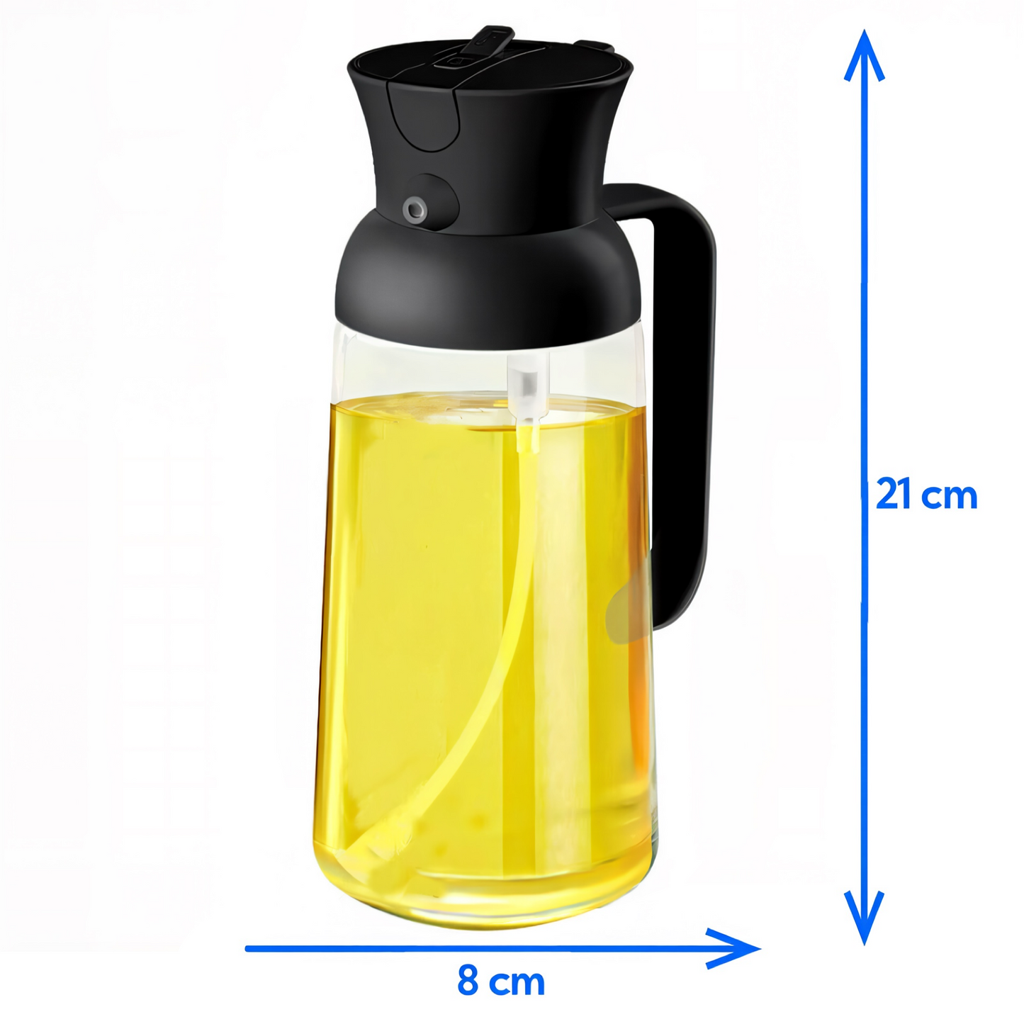 Ölspender & Sprühflasche 2-in-1 – Automatischer Ölsprüher aus Glas | Feinsprüh-Technologie für Olivenöl, Essig & mehr | Tropffrei, Nachfüllbar, BPA-frei | Perfekt für Kochen, Grillen & Salate