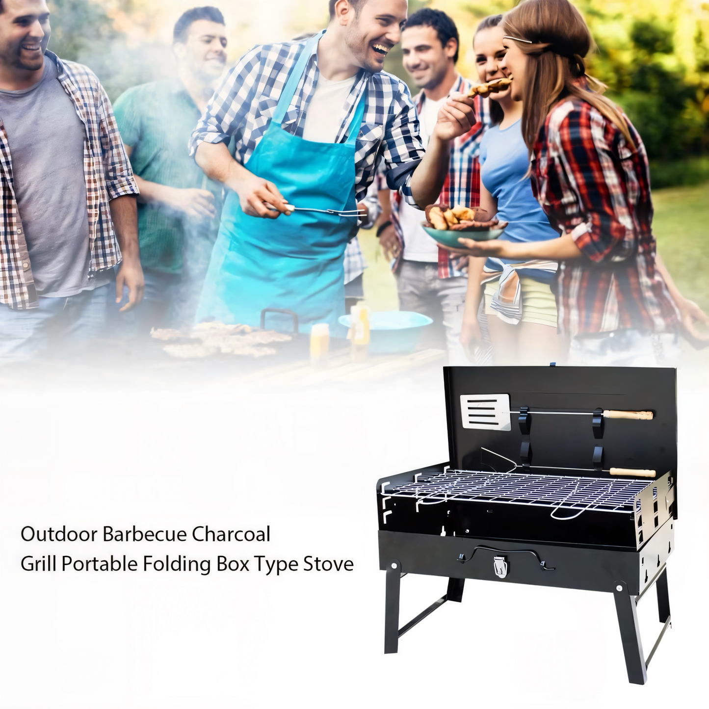 Premium Tragbarer Holzkohlegrill – Klappbarer BBQ-Grill mit Belüftung & Aschesystem | Kompakt, Stabil & Ideal für Camping, Garten & Terrasse