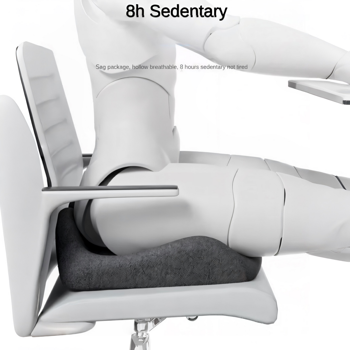 Orthopädisches Sitzkissen aus Memory Foam – Ergonomisches Steißbeinkissen gegen Rücken-, Ischias- & Steißbeinschmerzen – Atmungsaktiv, rutschfest & Dr
