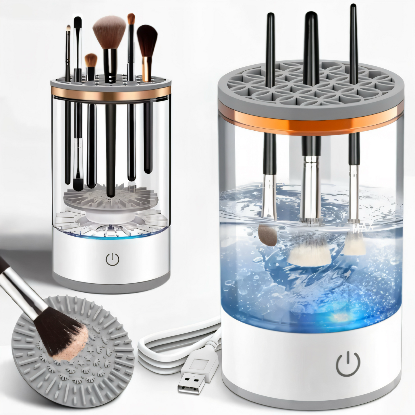 Elektrischer Make-up-Pinselreiniger – Automatischer USB-Drehreiniger für Kosmetikpinsel, tragbares Reinigungsgerät für tiefenwirksame Reinigung
