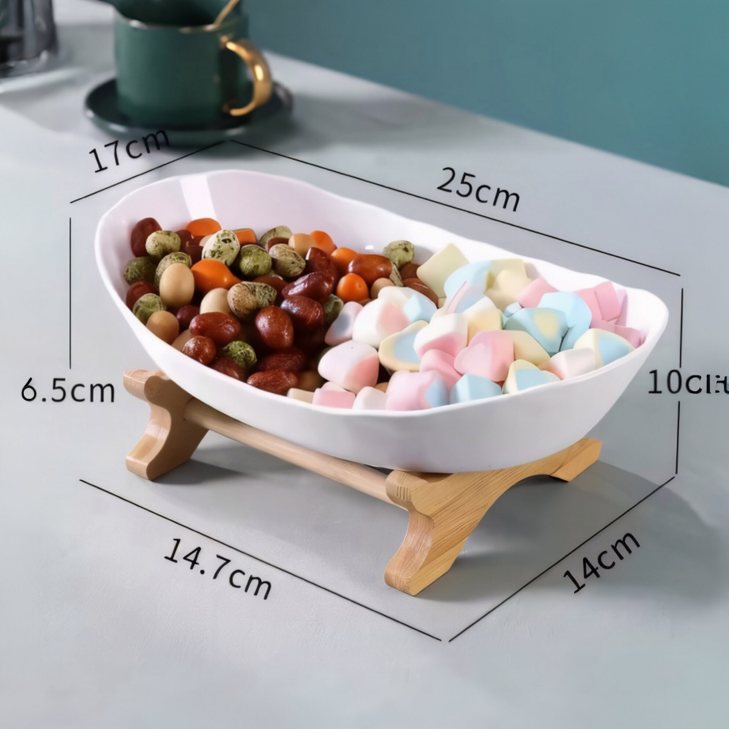 3-stöckige Bambus Etagere – Multifunktionaler Obstkorb & Servierständer mit abnehmbaren Schalen – Perfekt für Obst, Gemüse, Snacks, Nüsse & Gebäck – Stilvolle Aufbewahrung für Küche & Esstisch