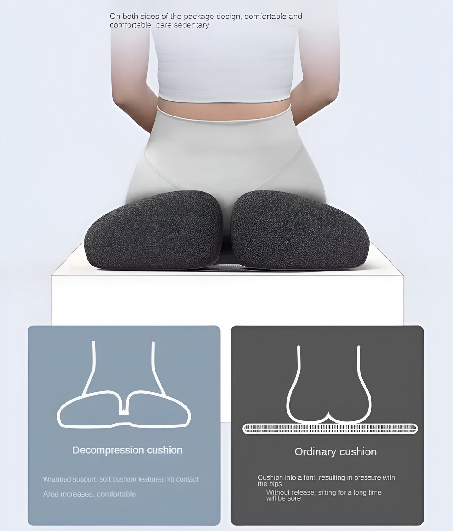 Orthopädisches Sitzkissen aus Memory Foam – Ergonomisches Steißbeinkissen gegen Rücken-, Ischias- & Steißbeinschmerzen – Atmungsaktiv, rutschfest & Dr