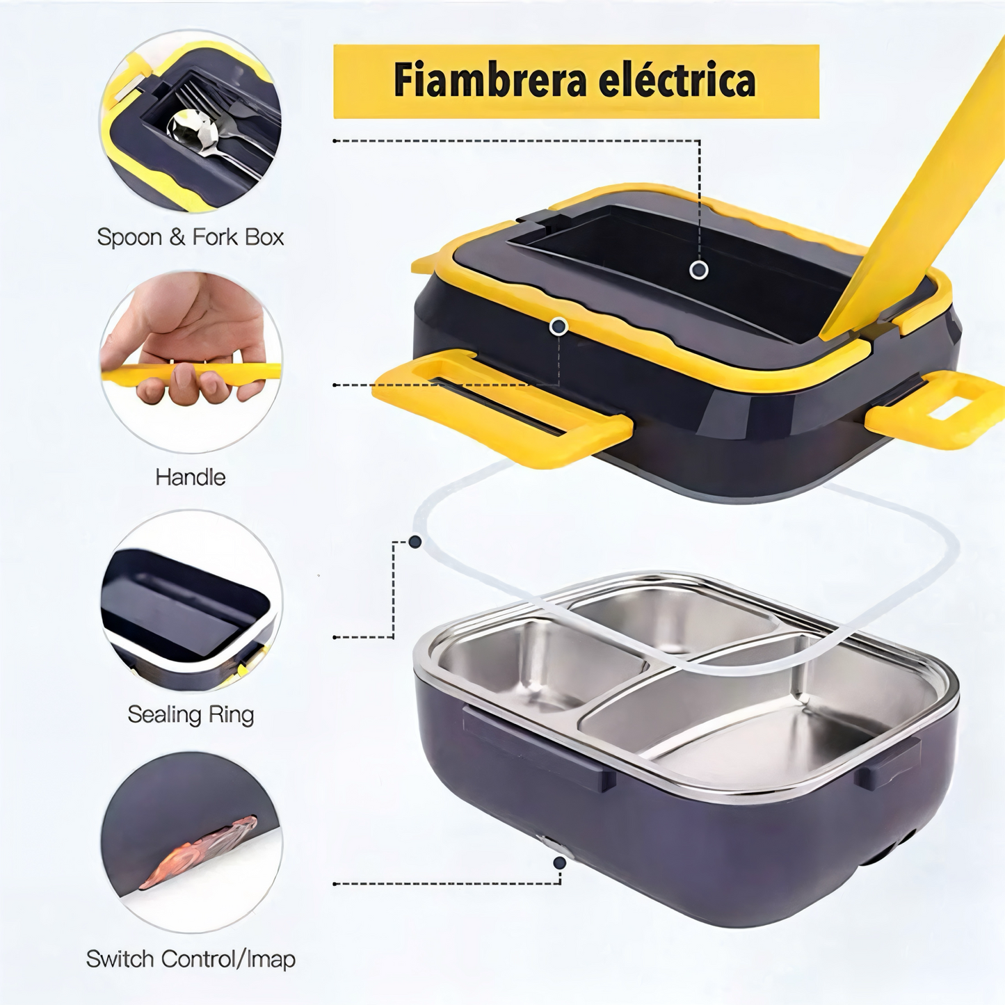 Premium 1,5L Elektrische Lunchbox | Hochwertiges Edelstahl-Kochgeschirr mit Heizfunktion & Thermotasche – Ideal für Auto, LKW & unterwegs