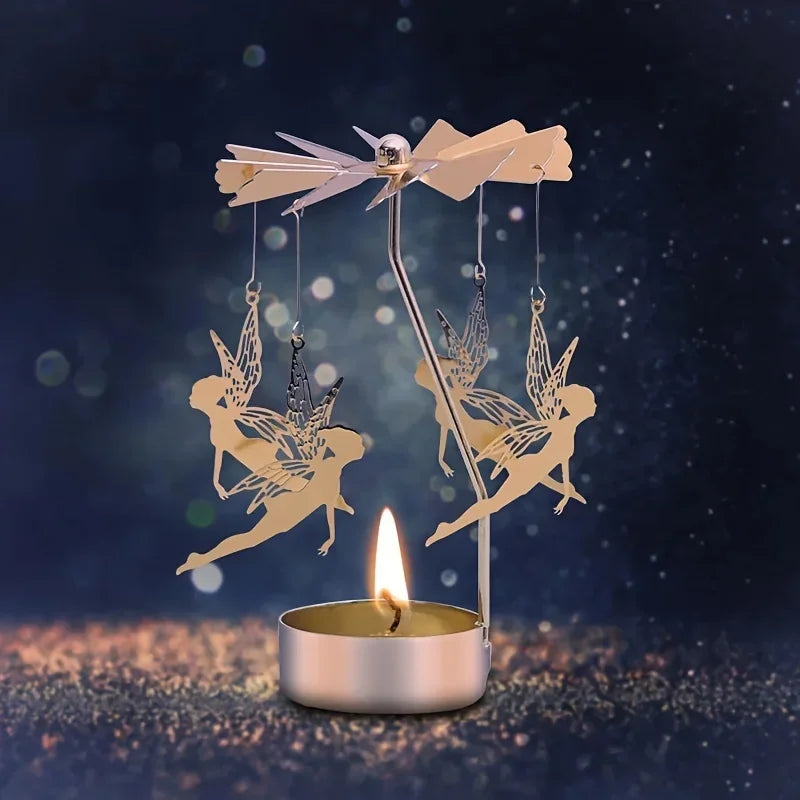 1-teiliges Metall-Drehkerzenhalter - Rotierender Kerzenhalter für Weihnachten, Dinnerpartys, Hochzeiten & stilvolle Dekoration