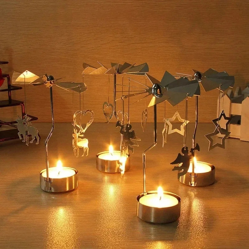 1-teiliges Metall-Drehkerzenhalter - Rotierender Kerzenhalter für Weihnachten, Dinnerpartys, Hochzeiten & stilvolle Dekoration