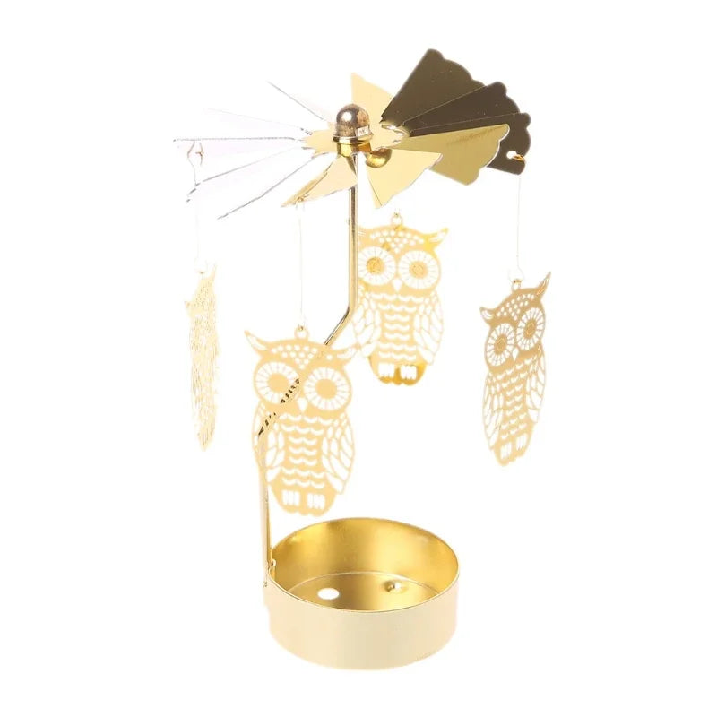 1-teiliges Metall-Drehkerzenhalter - Rotierender Kerzenhalter für Weihnachten, Dinnerpartys, Hochzeiten & stilvolle Dekoration