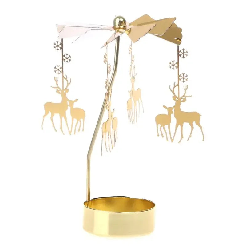 1-teiliges Metall-Drehkerzenhalter - Rotierender Kerzenhalter für Weihnachten, Dinnerpartys, Hochzeiten & stilvolle Dekoration