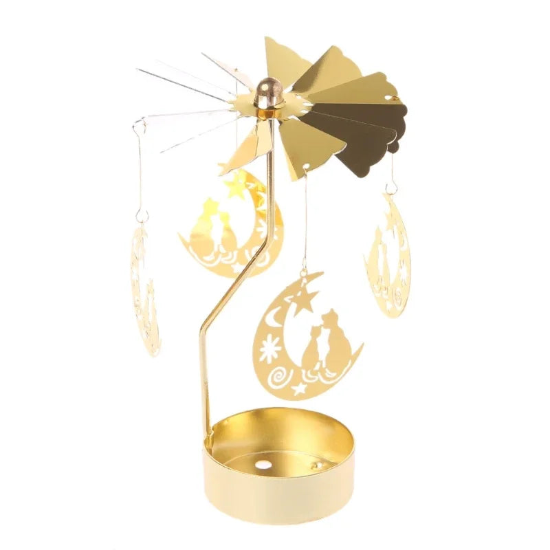 1-teiliges Metall-Drehkerzenhalter - Rotierender Kerzenhalter für Weihnachten, Dinnerpartys, Hochzeiten & stilvolle Dekoration