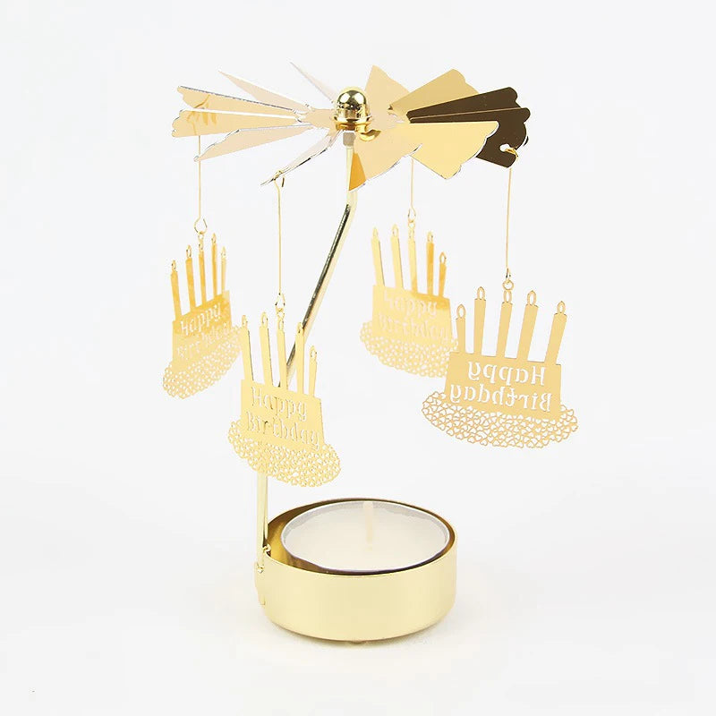 1-teiliges Metall-Drehkerzenhalter - Rotierender Kerzenhalter für Weihnachten, Dinnerpartys, Hochzeiten & stilvolle Dekoration