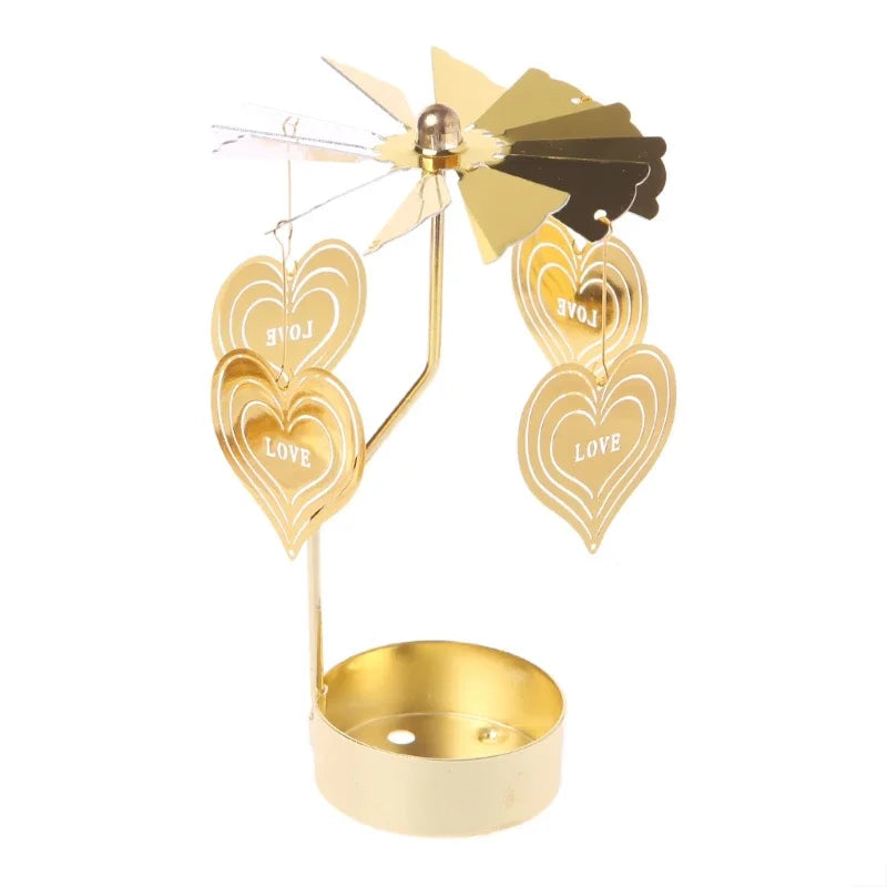 1-teiliges Metall-Drehkerzenhalter - Rotierender Kerzenhalter für Weihnachten, Dinnerpartys, Hochzeiten & stilvolle Dekoration