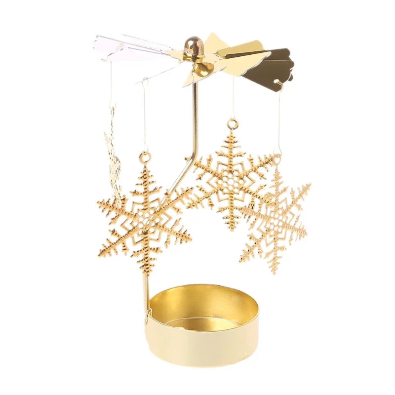 1-teiliges Metall-Drehkerzenhalter - Rotierender Kerzenhalter für Weihnachten, Dinnerpartys, Hochzeiten & stilvolle Dekoration