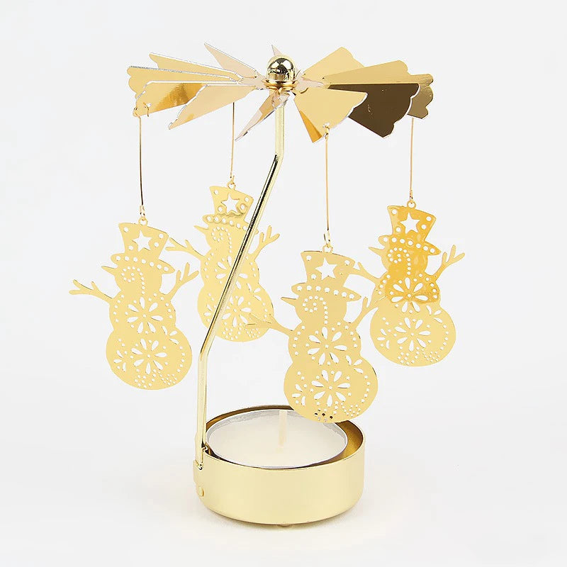 1-teiliges Metall-Drehkerzenhalter - Rotierender Kerzenhalter für Weihnachten, Dinnerpartys, Hochzeiten & stilvolle Dekoration