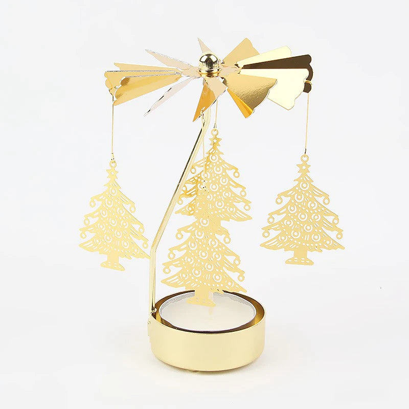 1-teiliges Metall-Drehkerzenhalter - Rotierender Kerzenhalter für Weihnachten, Dinnerpartys, Hochzeiten & stilvolle Dekoration