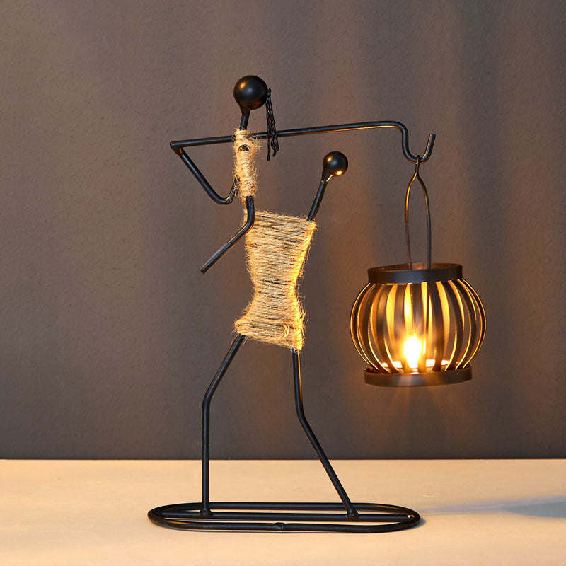Nordischer Stil Kerzenhalter aus Eisen – Elegante Tischdekoration für Candlelight Dinner und Wohnaccessoires