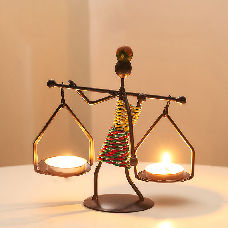 Nordischer Stil Kerzenhalter aus Eisen – Elegante Tischdekoration für Candlelight Dinner und Wohnaccessoires