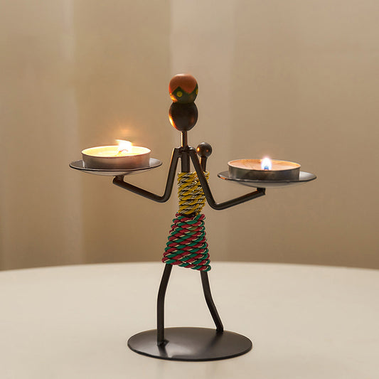 Nordischer Stil Kerzenhalter aus Eisen – Elegante Tischdekoration für Candlelight Dinner und Wohnaccessoires