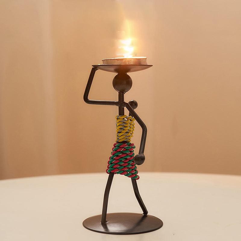 Nordischer Stil Kerzenhalter aus Eisen – Elegante Tischdekoration für Candlelight Dinner und Wohnaccessoires