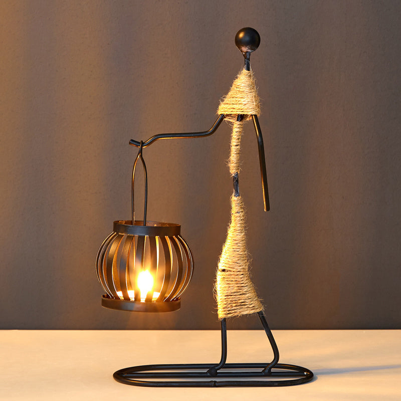 Nordischer Stil Kerzenhalter aus Eisen – Elegante Tischdekoration für Candlelight Dinner und Wohnaccessoires