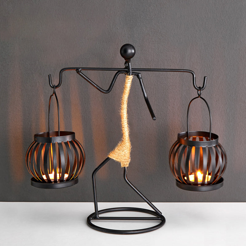 Nordischer Stil Kerzenhalter aus Eisen – Elegante Tischdekoration für Candlelight Dinner und Wohnaccessoires