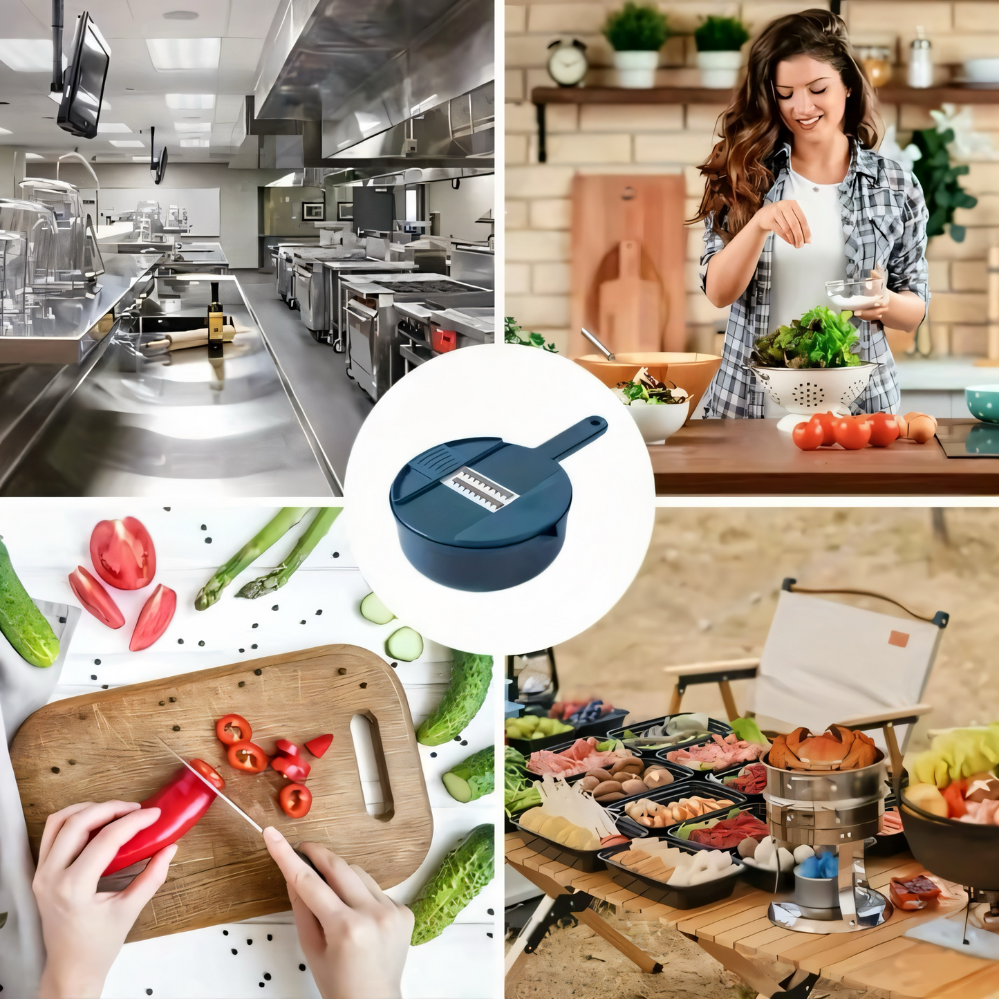 Multifunktionale 16-in-1 Gemüseschneider & Mandoline | Hochwertiger Küchenhobel mit Edelstahlklingen | Inklusive Abtropfkorb, Handschutz & Aufbewahrung | Perfekt für Gemüse, Obst & Käse