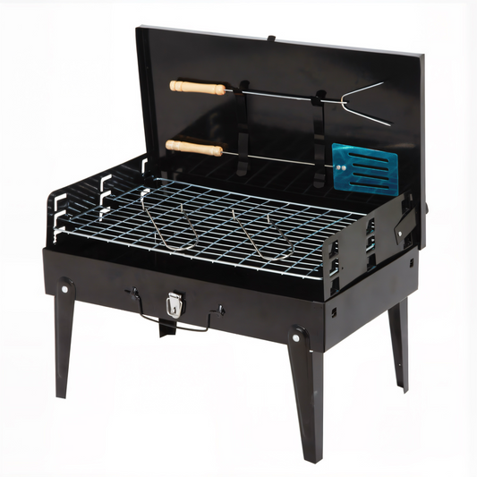 Premium Tragbarer Holzkohlegrill – Klappbarer BBQ-Grill mit Belüftung & Aschesystem | Kompakt, Stabil & Ideal für Camping, Garten & Terrasse