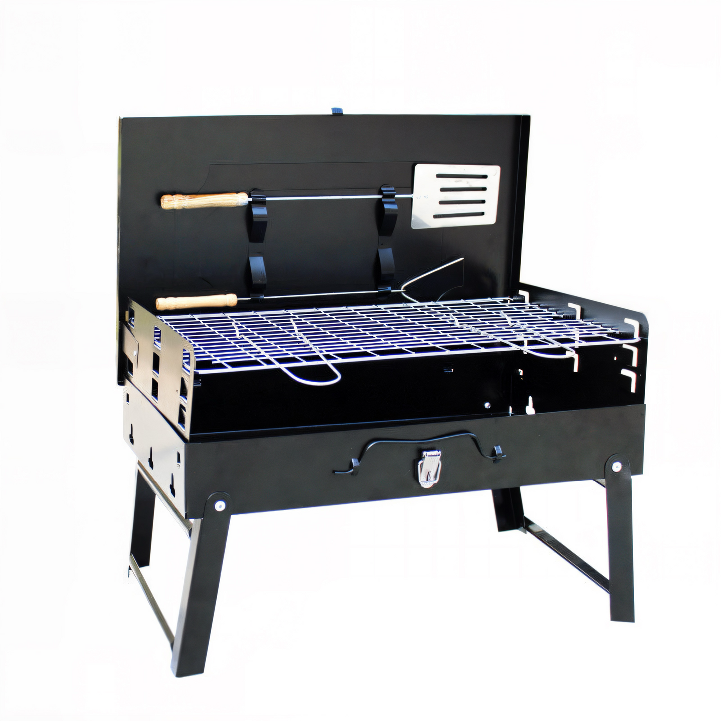Premium Tragbarer Holzkohlegrill – Klappbarer BBQ-Grill mit Belüftung & Aschesystem | Kompakt, Stabil & Ideal für Camping, Garten & Terrasse