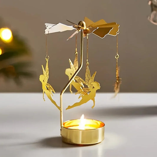 1-teiliges Metall-Drehkerzenhalter - Rotierender Kerzenhalter für Weihnachten, Dinnerpartys, Hochzeiten & stilvolle Dekoration