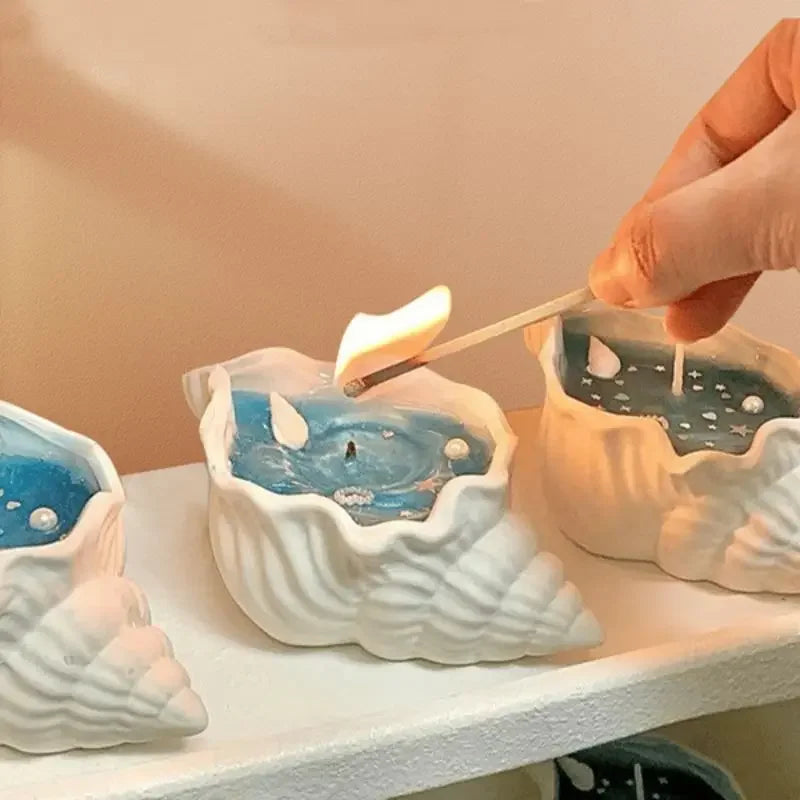Kreative Sea Shell Aromatherapy Kerzen- Sternfisch- und Muschel-Design, Perfekt für Entspannung und Dekoration